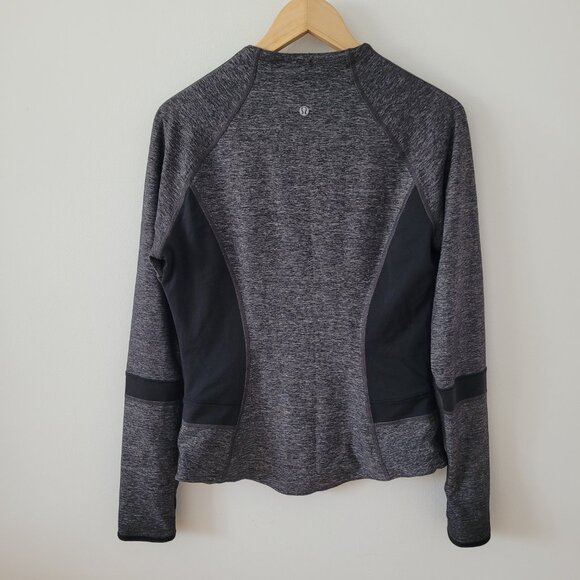 Lululemon "Find Your Bliss" Black & Grey Reversible Track Jacket-LL Size 10* - Picture 5 of 10